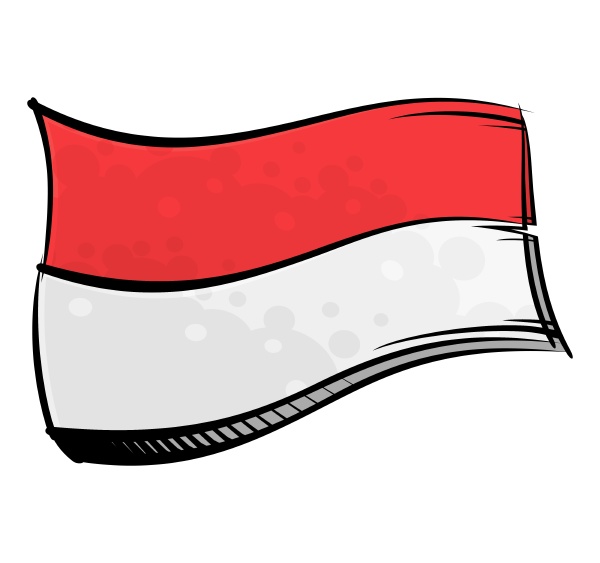 painted, indonesia, flag, waving, in, wind - 28277562