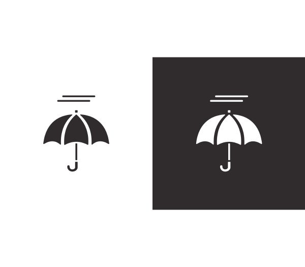 parasol i mgla izolowana ikona