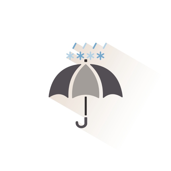 parasol z deszczem i sniegiem