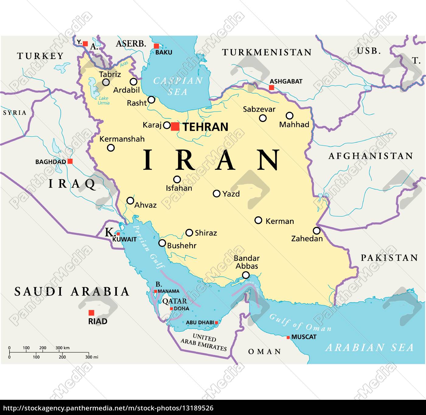 Iran Mapa polityczna - Stockphoto - #13189526 | Agencja PantherMedia