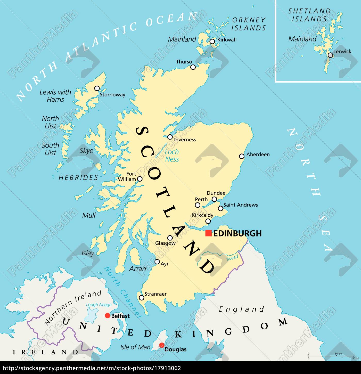 Niezalezny Szkocja Mapa Polityczna Stockphoto 17913062 Agencja Panthermedia